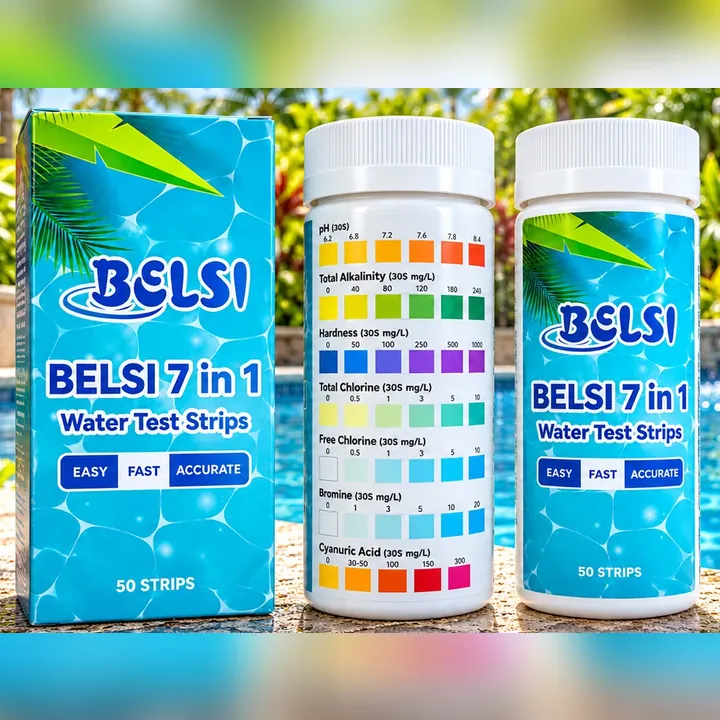 Belsi 7-in-1 Pool Water Test Strips — 50 Strips